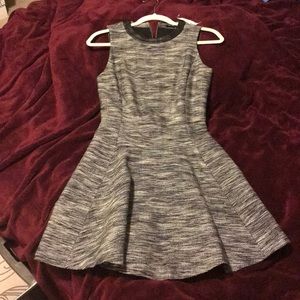 Madewell skater dress w/ leather collar trim Sz 0